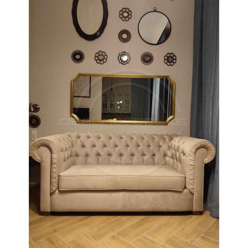 Chesterfield Schlafsofa March mit Schlaffunktion  Samt 2,5-Sitzer