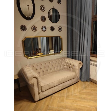 Chesterfield Schlafsofa March mit Schlaffunktion  Samt 2,5-Sitzer