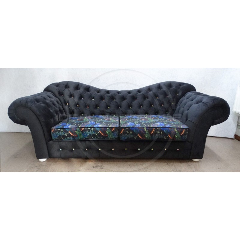 Chesterfield Sofa Madame Plus Decoration Samt 3-Sitzer