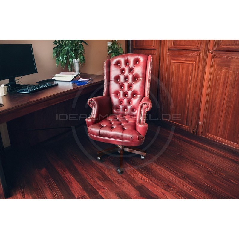 Chesterfield Bürosessel Edward Leder