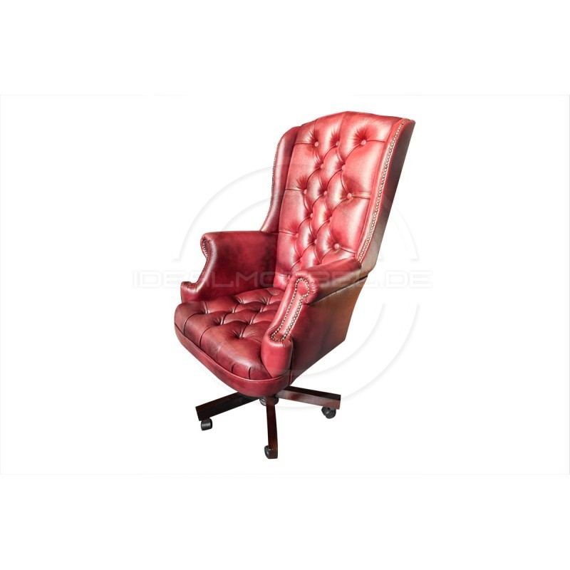 Chesterfield Bürosessel Edward Leder