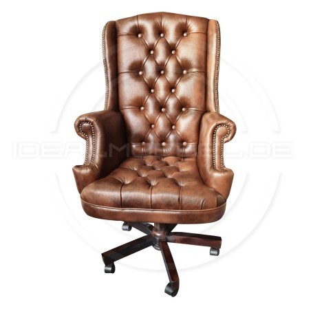 Chesterfield Bürosessel Edward Leder