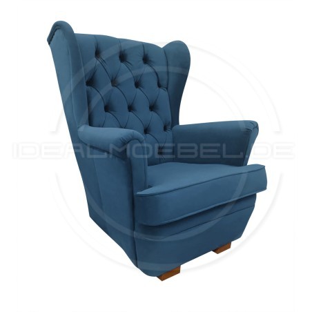 Chesterfield Ohrensessel Normal Samt