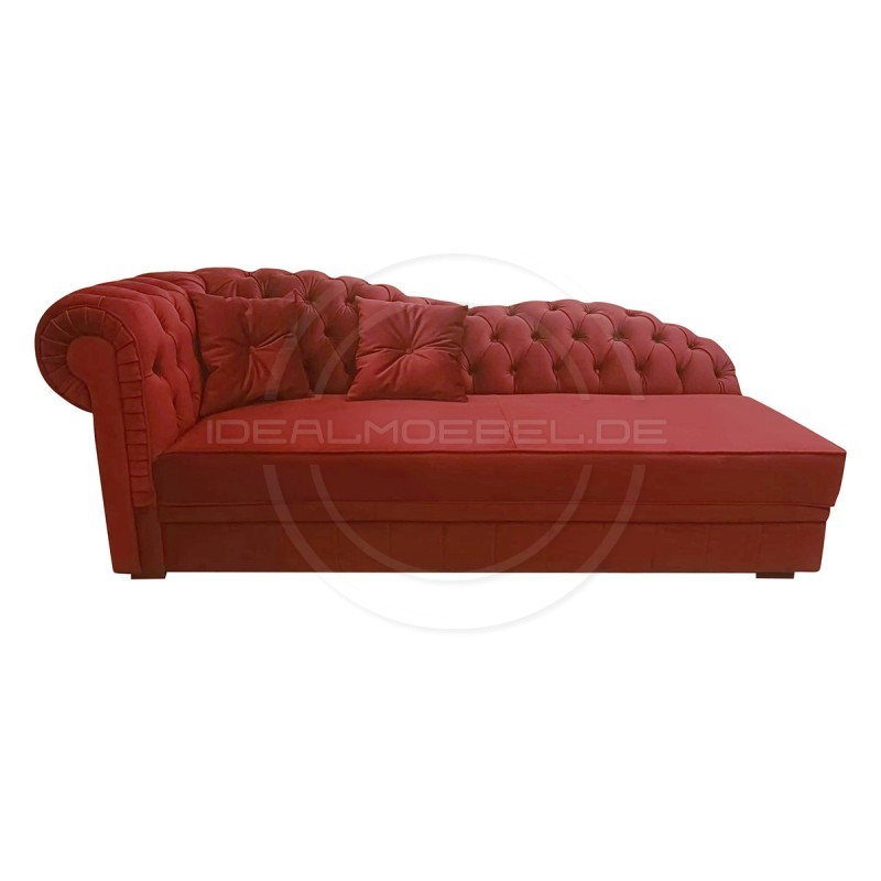Empire Chaiselongue Chesterfield Normal mit Schlaffunktion Samt