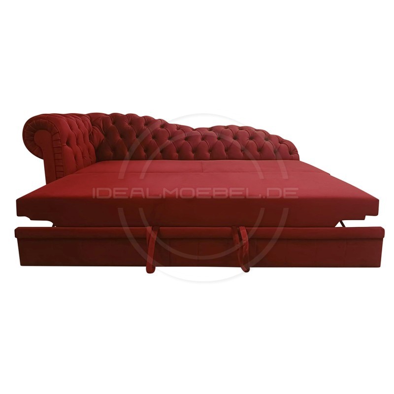 Empire Chaiselongue Chesterfield Normal mit Schlaffunktion Samt