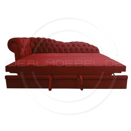 Empire Chaiselongue Chesterfield Normal mit Schlaffunktion Samt