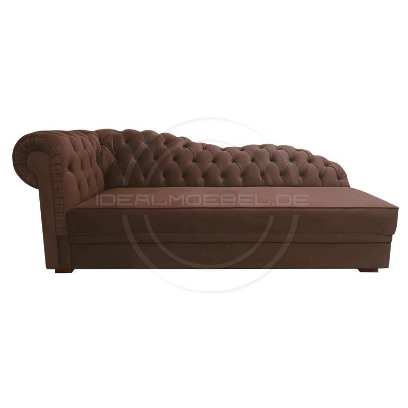 Empire Chaiselongue Chesterfield Normal mit Schlaffunktion Samt