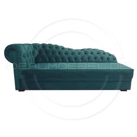 Empire Chaiselongue Chesterfield Normal mit Schlaffunktion Samt