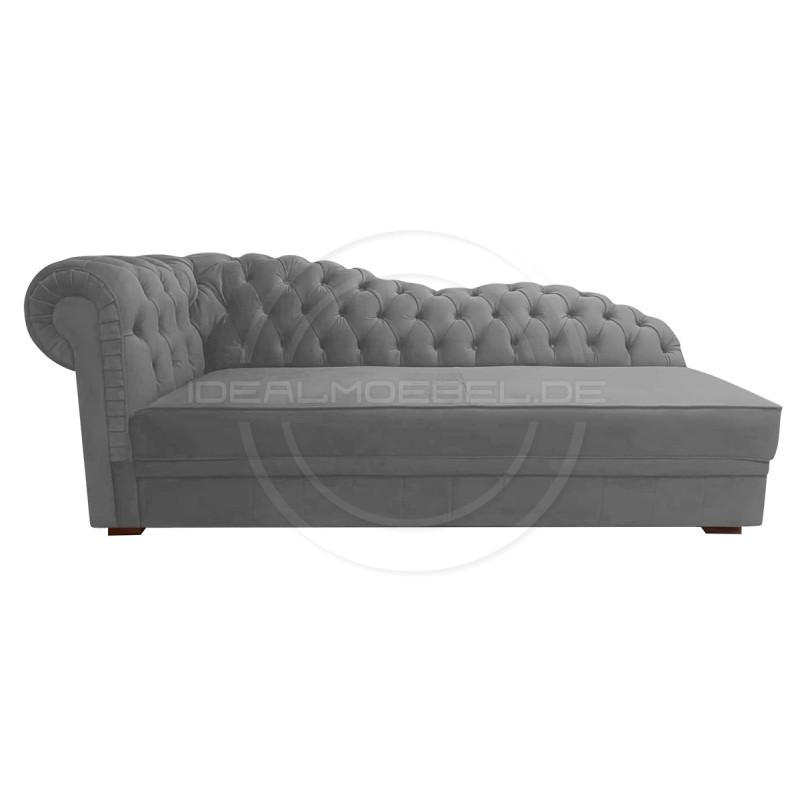Empire Chaiselongue Chesterfield Normal mit Schlaffunktion Samt