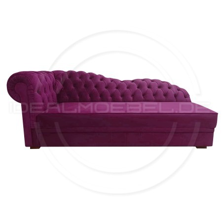 Empire Chaiselongue Chesterfield Normal mit Schlaffunktion Samt