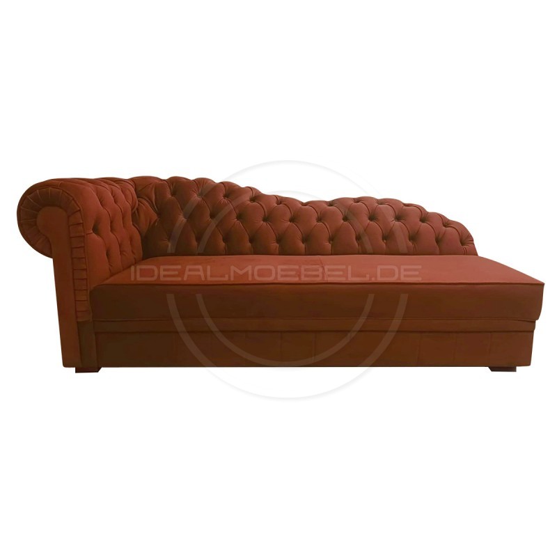 Empire Chaiselongue Chesterfield Normal mit Schlaffunktion Samt