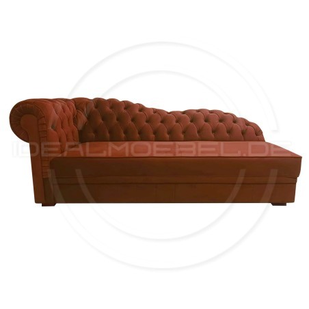 Empire Chaiselongue Chesterfield Normal mit Schlaffunktion Samt