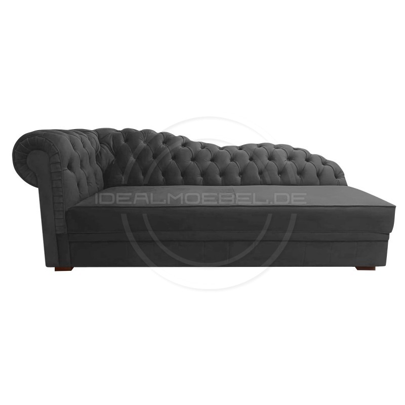 Empire Chaiselongue Chesterfield Normal mit Schlaffunktion Samt
