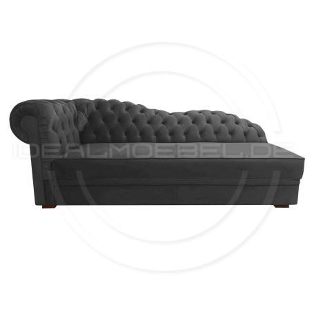 Empire Chaiselongue Chesterfield Normal mit Schlaffunktion Samt