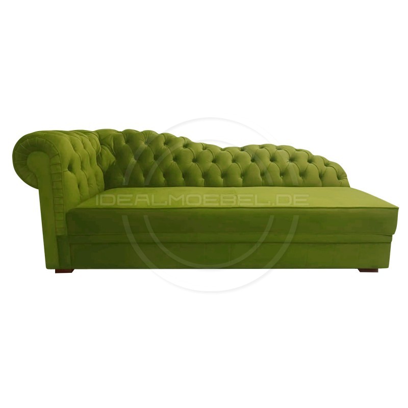 Empire Chaiselongue Chesterfield Normal mit Schlaffunktion Samt