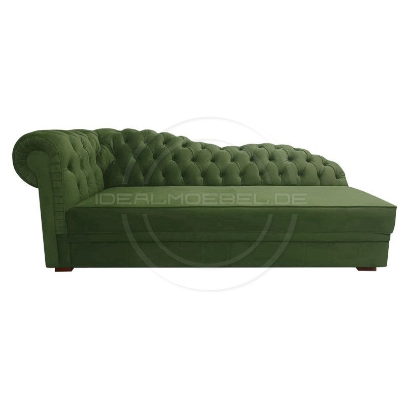 Empire Chaiselongue Chesterfield Normal mit Schlaffunktion Samt