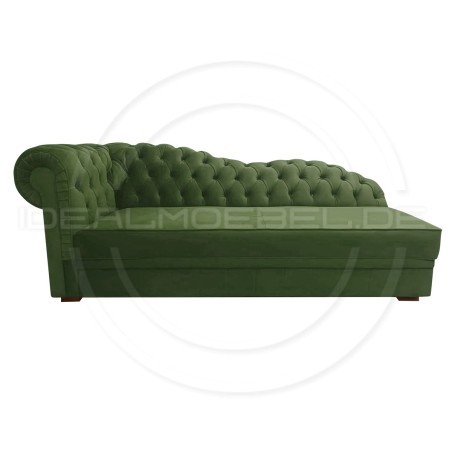 Empire Chaiselongue Chesterfield Normal mit Schlaffunktion Samt