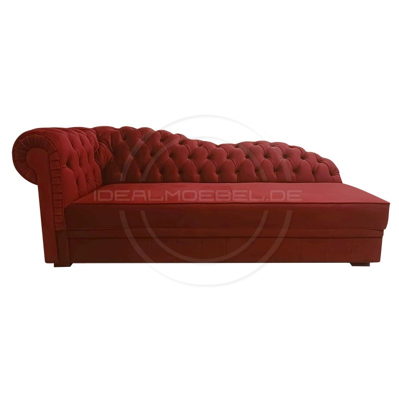 Empire Chaiselongue Chesterfield Normal mit Schlaffunktion Samt