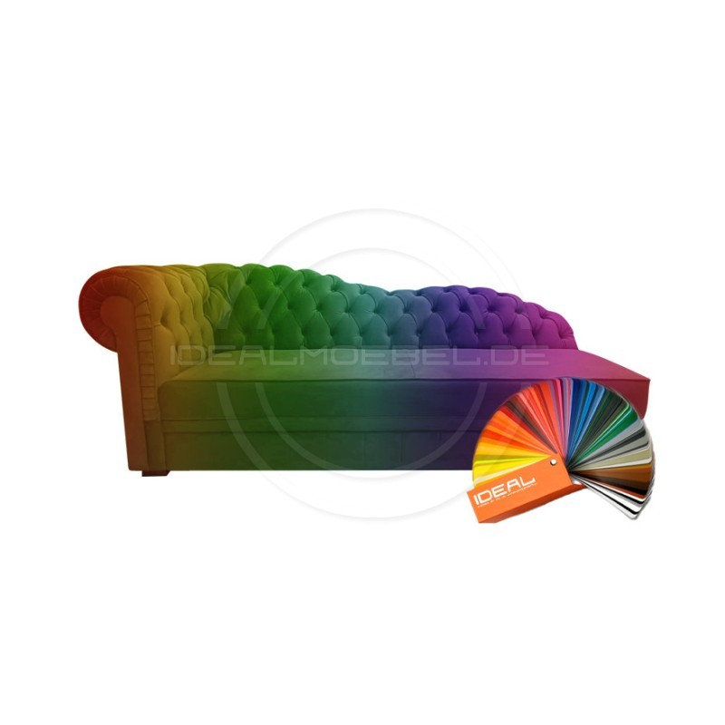 Empire Chaiselongue Chesterfield Normal mit Schlaffunktion Samt