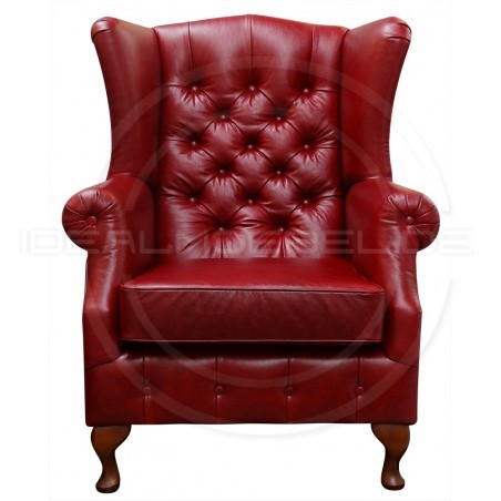 Fotel Chesterfield Uszak w skórze