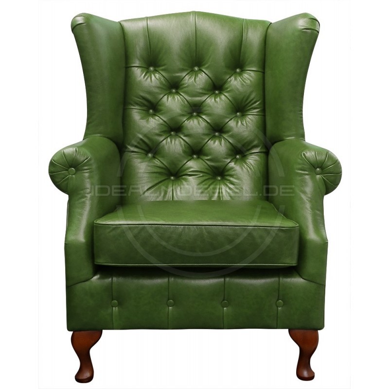 Fotel Chesterfield Uszak w skórze