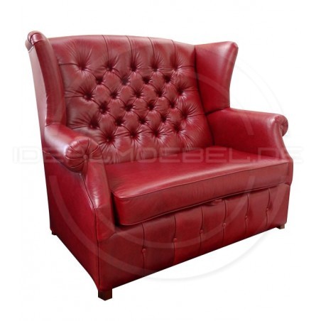 Sofa Chesterfield Uszak Old w skórze