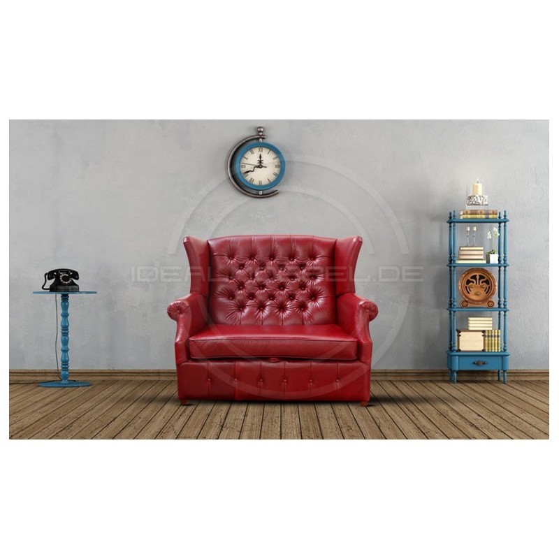 Sofa Chesterfield Uszak Old w skórze