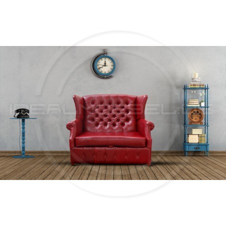 Sofa Chesterfield Uszak Old w skórze