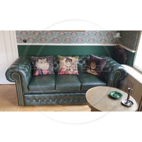 Chesterfield Schlafsofa Classic Plus mit Schlaffunktion, Leder, 3-Sitzer