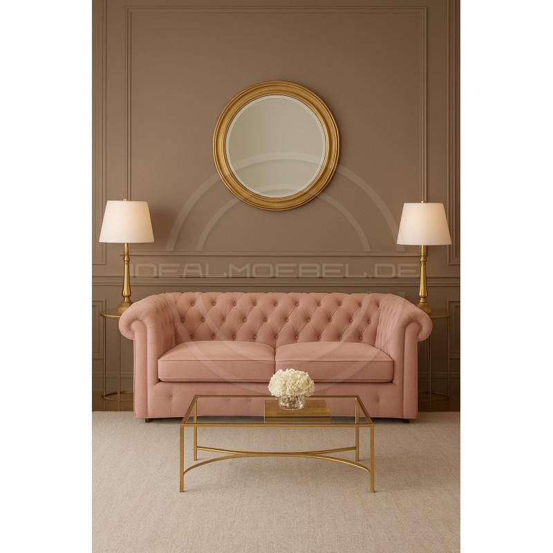 Chesterfield Schlafsofa March mit Schlaffunktion Samt 3-Sitzer