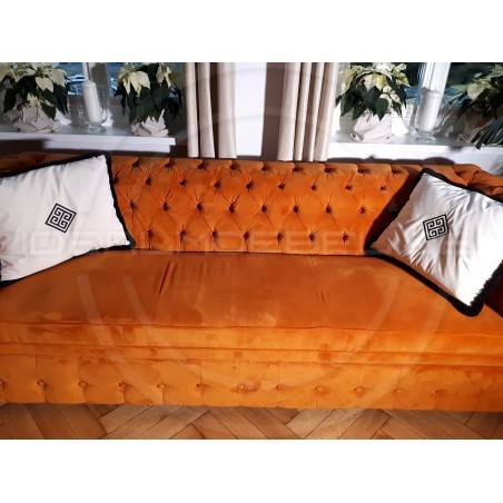 Chesterfield Schlafsofa  Normal Relax mit Schlaffunktion Samt 4-Sitzer