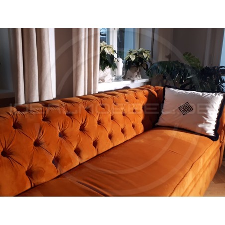 Chesterfield Schlafsofa  Normal Relax mit Schlaffunktion Samt 4-Sitzer