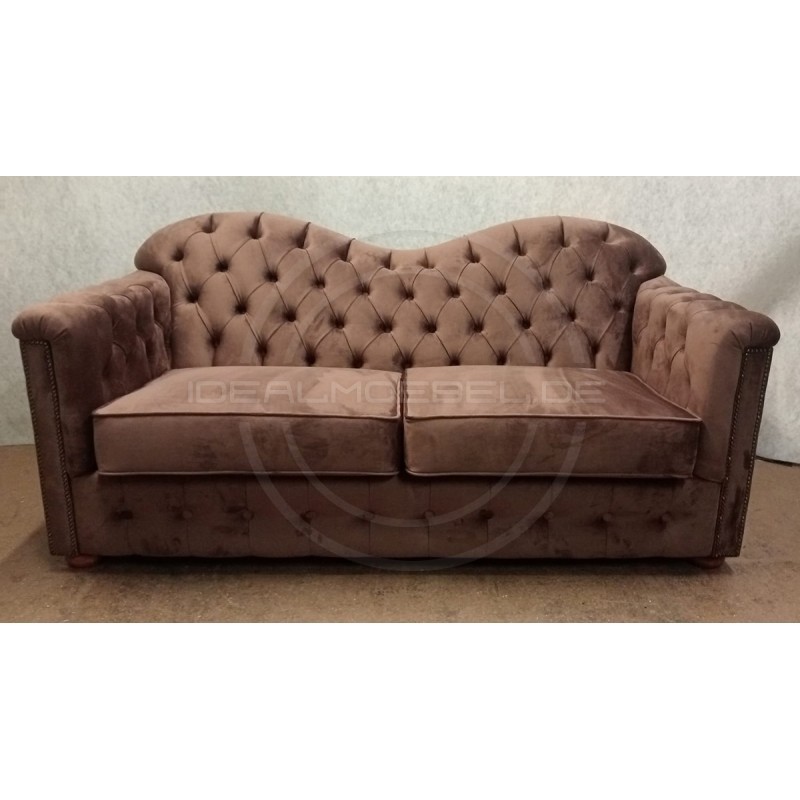 Chesterfield Schlafsofa Mondelebrity mit Schlaffunktion Samt 3-Sitzer