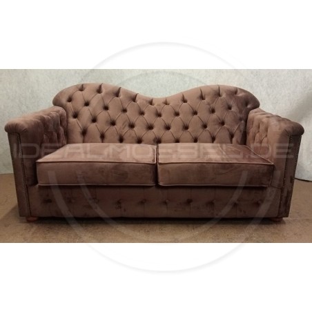Chesterfield Schlafsofa Mondelebrity mit Schlaffunktion Samt 3-Sitzer