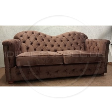 Chesterfield Schlafsofa Mondelebrity mit Schlaffunktion Samt 3-Sitzer