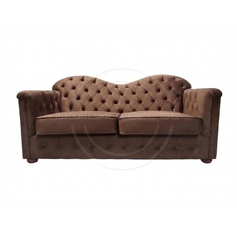 Chesterfield Schlafsofa Mondelebrity mit Schlaffunktion Samt 3-Sitzer