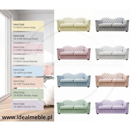 Chesterfield Schlafsofa Mondelebrity mit Schlaffunktion Samt 3-Sitzer