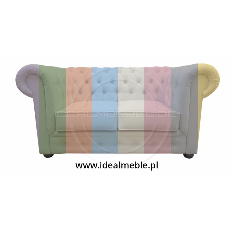 Chesterfield Sofa March mit Kristallen Samt 2-Sitzer