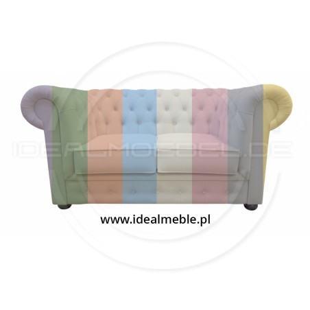 Chesterfield Sofa March mit Kristallen Samt 2-Sitzer
