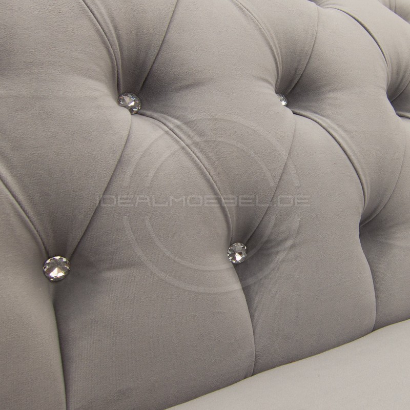 Chesterfield Sofa March mit Kristallen Samt 2-Sitzer