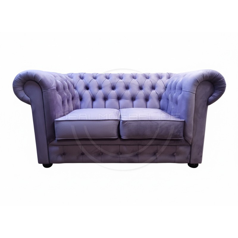Chesterfield Sofa March Samt 2-Sitzer