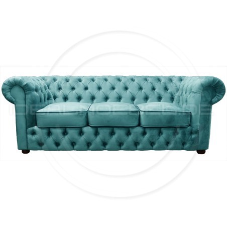 Chesterfield Sofa March Samt 3-Sitzer