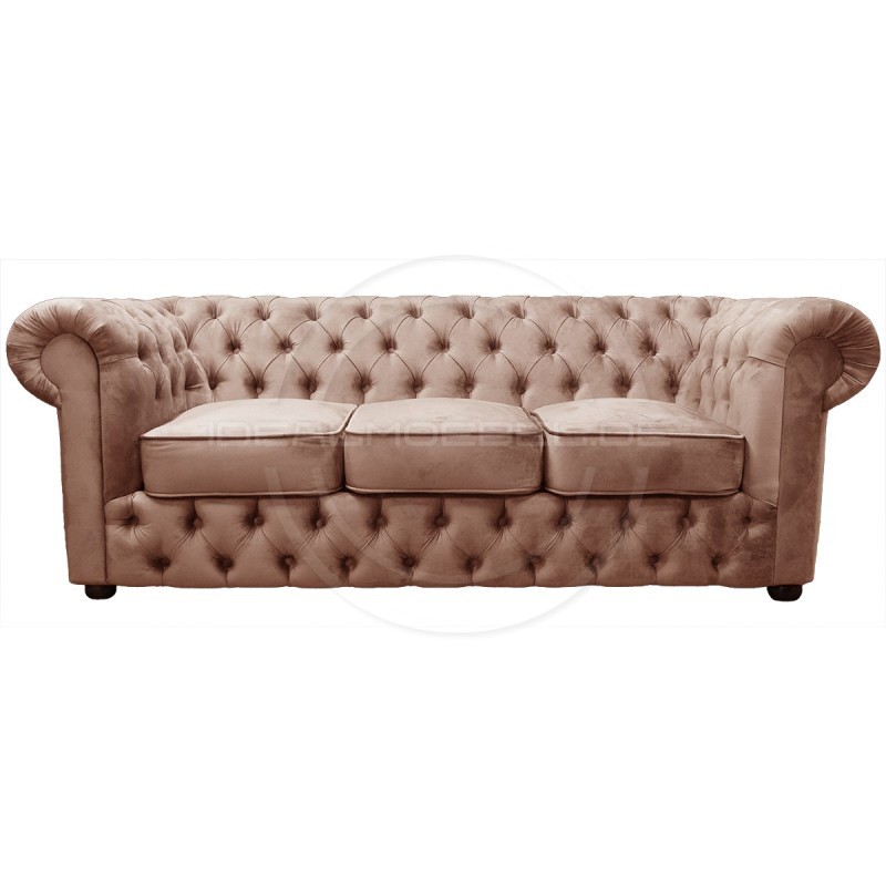 Chesterfield Sofa March Samt 3-Sitzer