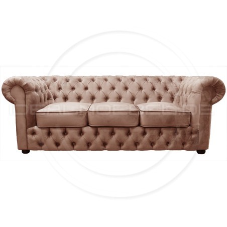 Chesterfield Sofa March Samt 3-Sitzer