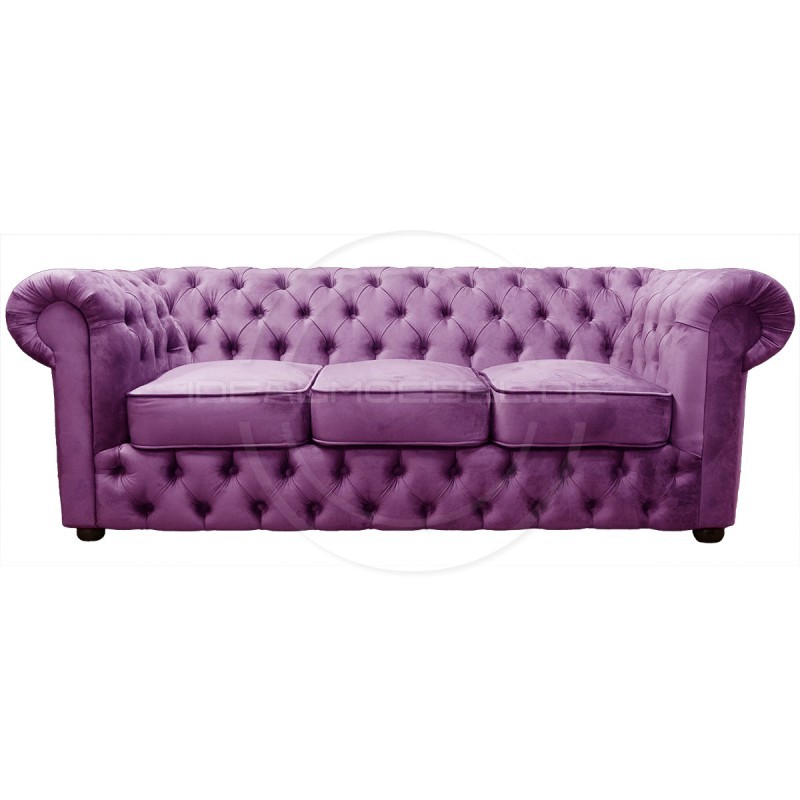 Chesterfield Sofa March Samt 3-Sitzer