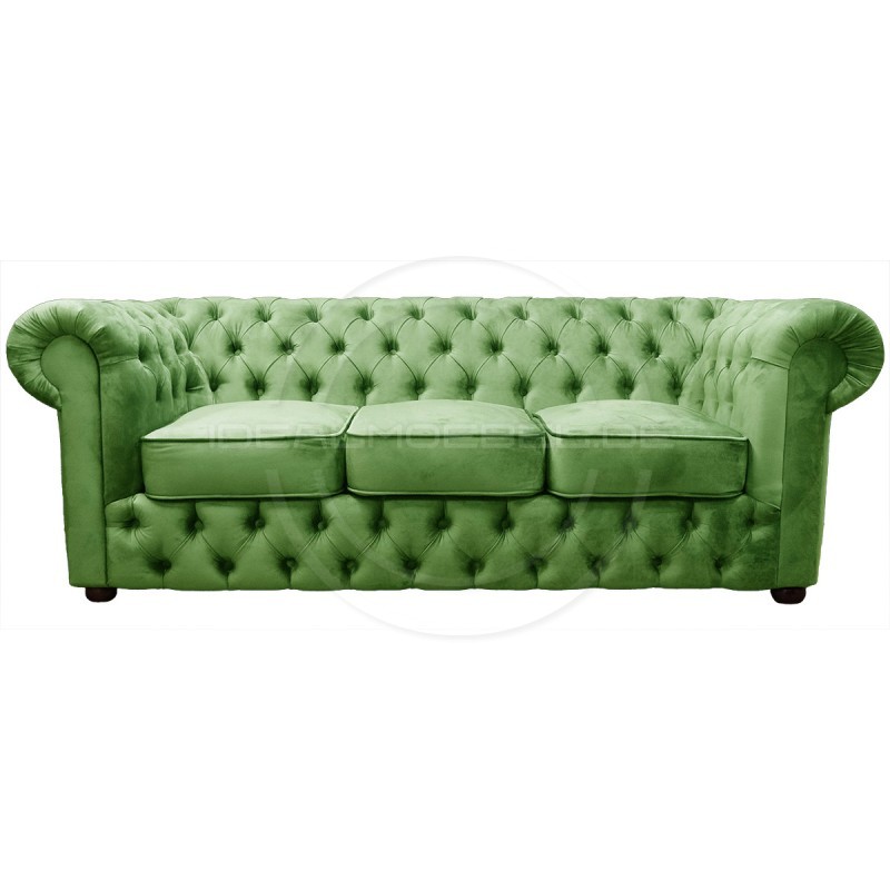 Chesterfield Sofa March Samt 3-Sitzer