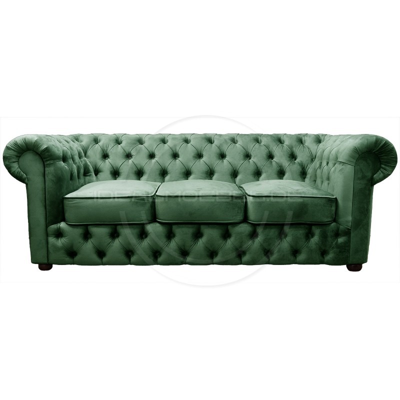 Chesterfield Sofa March Samt 3-Sitzer
