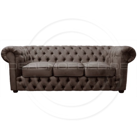 Chesterfield Sofa March Samt 3-Sitzer