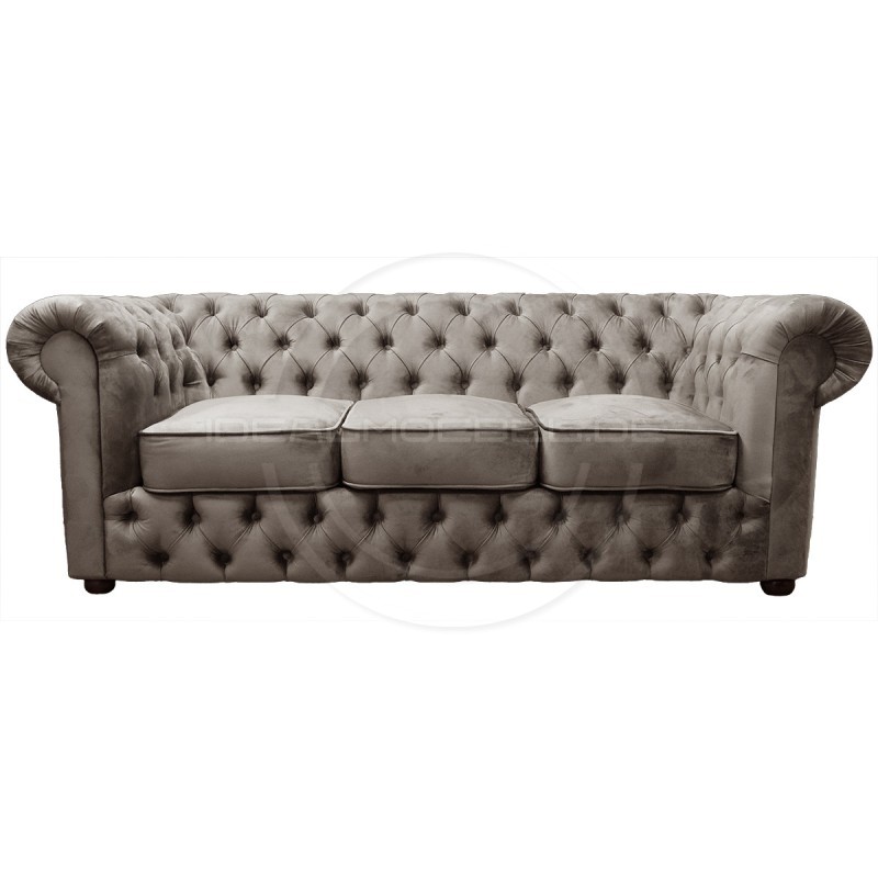 Chesterfield Sofa March Samt 3-Sitzer