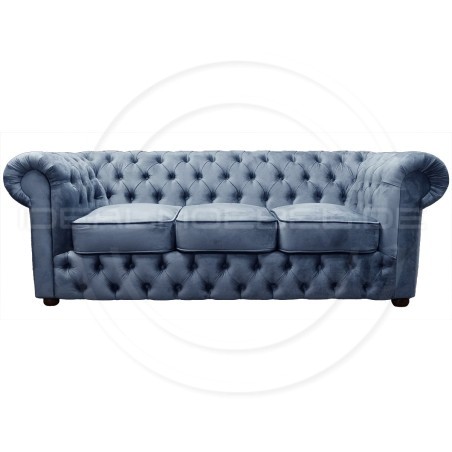 Chesterfield Sofa March Samt 3-Sitzer